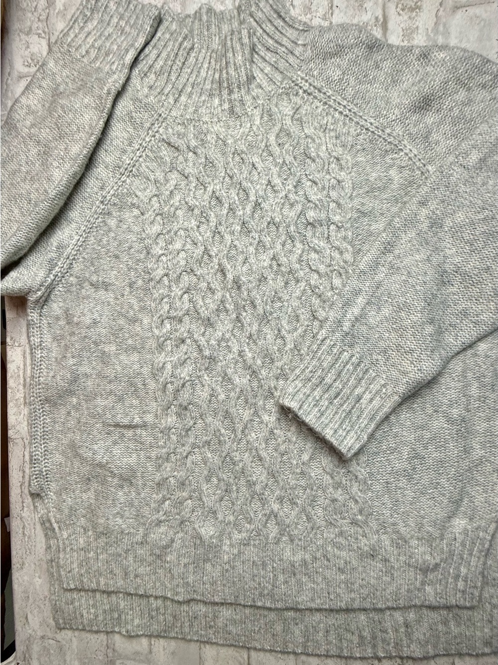 Architect Petites Gray Cable-Knit Crew Neck Pullover Sweater Long Sleeve PXL 😍